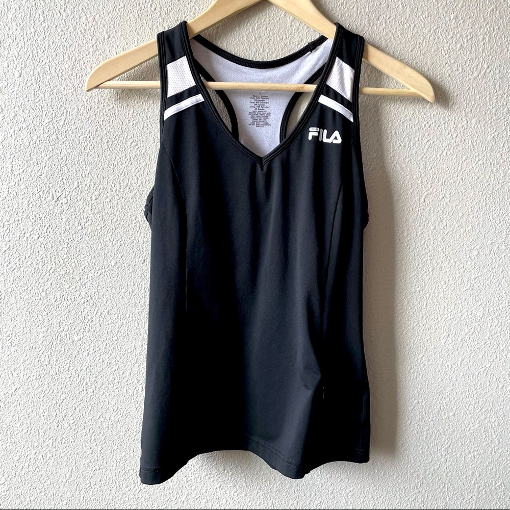 Fila Black & White Racerback Workout Tank Top